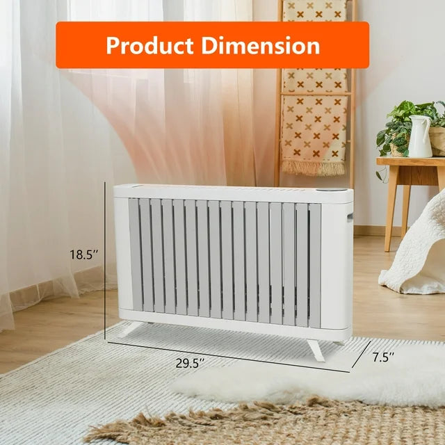 1500W Electric Baseboard Space Heater with Adjustable Thermostat , Remote Included and with Digital Display | e-macht.com