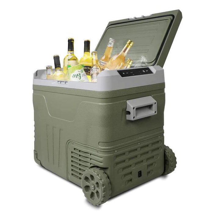 12 Volt 52 Quart Dual Zone Car Refrigerators, -4℉~68℉, Portable Freezer Electric Cooler 12/24V DC & 100-240V AC | e-macht.com