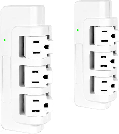 E-Macht Portable Power Strip Tower 3 Outlets with Extender Multi Sockets Wall Mount for Home Office (2 pcs without shelf)