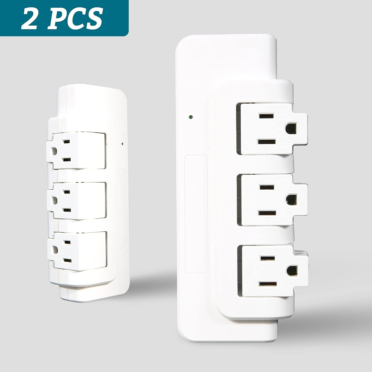 E-Macht Portable Power Strip Tower 3 Outlets with Extender Multi Sockets Wall Mount for Home Office (2 pcs without shelf)