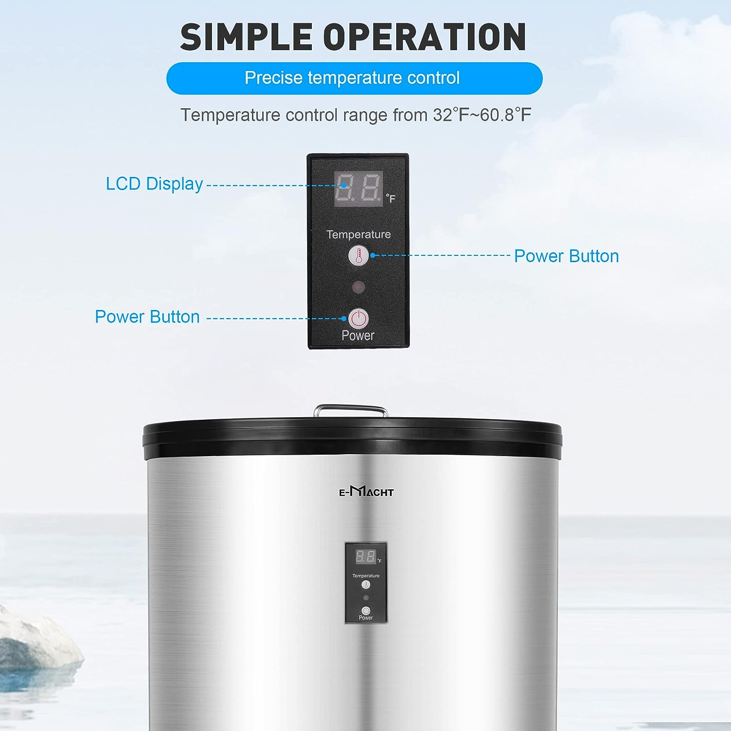 E-Macht 3.2 Cu Mini Fridge Compact Refrigerator With Freezer Stainless  Steel