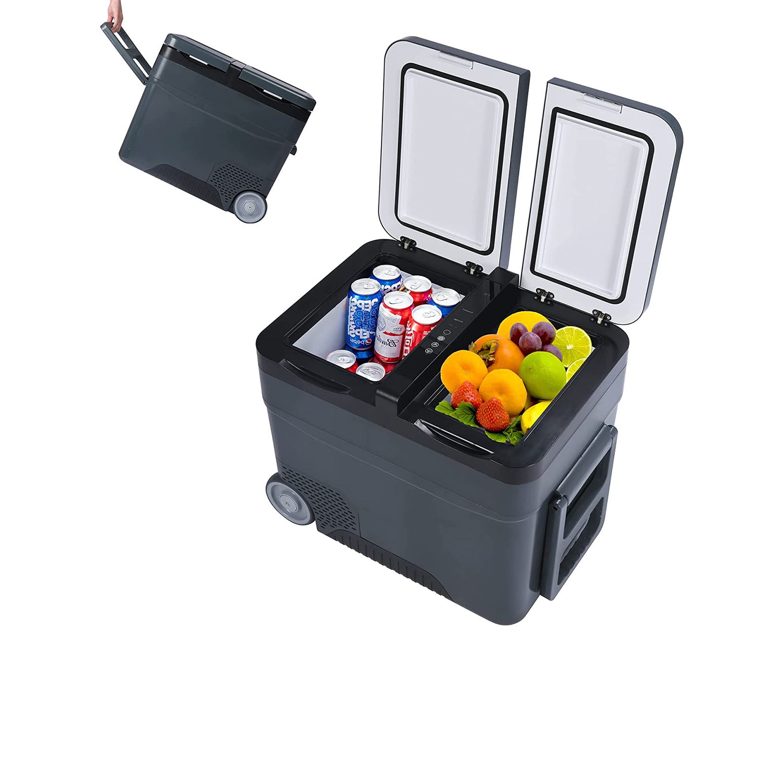 E-Macht 45L Car Refrigerator Mini Portable Camping Travel Fridge Electric Cooler